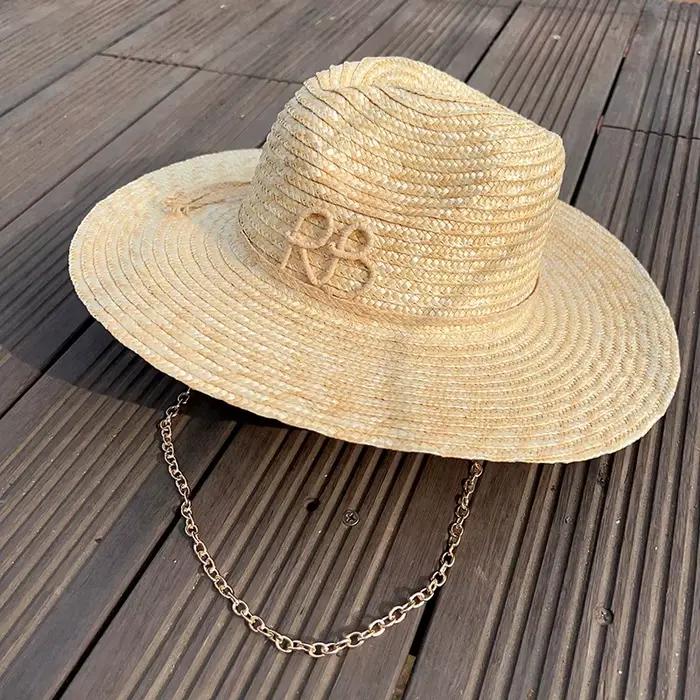 Chapeaux de soleil classiques en paille Panama pour femmes