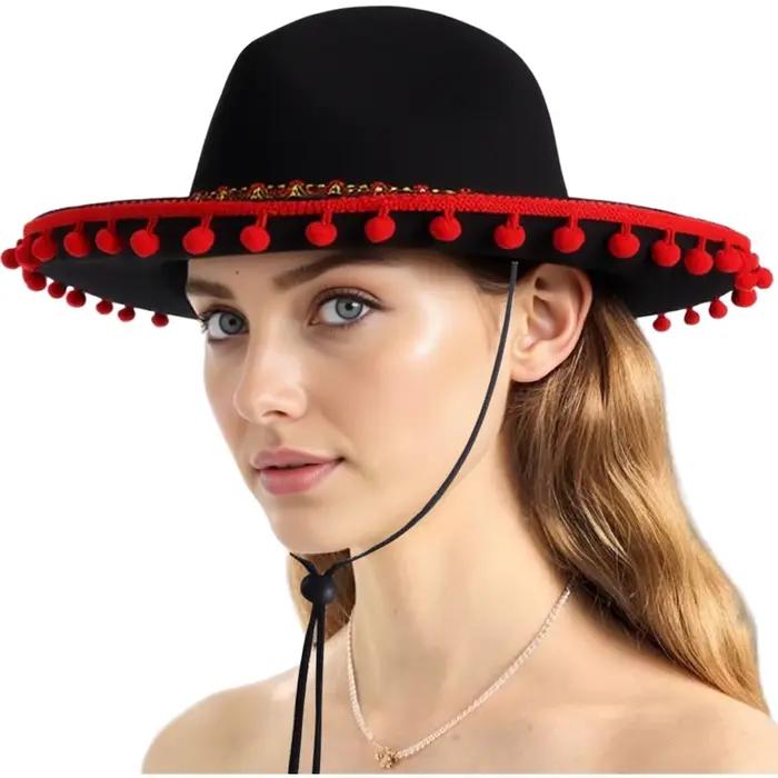 Chapeau mexicain en feutre à large bord
