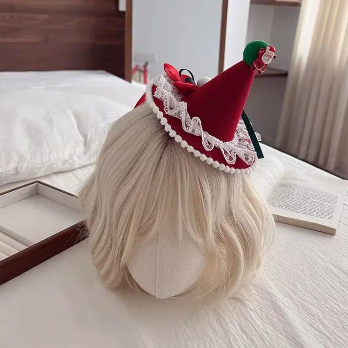 Épingles à cheveux en polyester style lolita avec motifs floraux et large bord pour femmes occassions spéciales