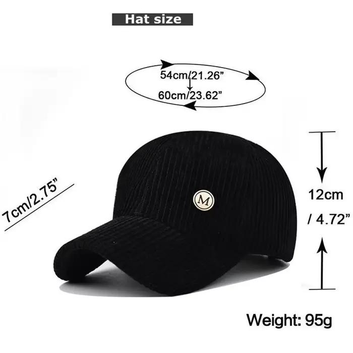 Casquette de baseball en velours côtelé gris beige FS pour hommes