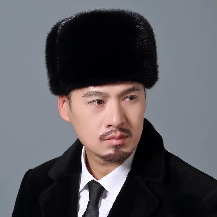 Nouveaux hommes vison fourrure chapeau mode