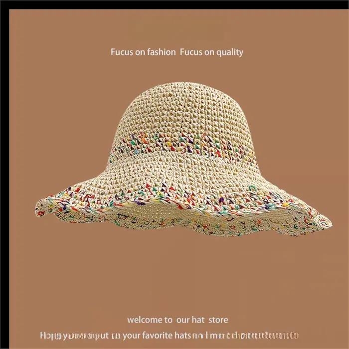 Chapeau de paille tissé polyvalent pour femmes