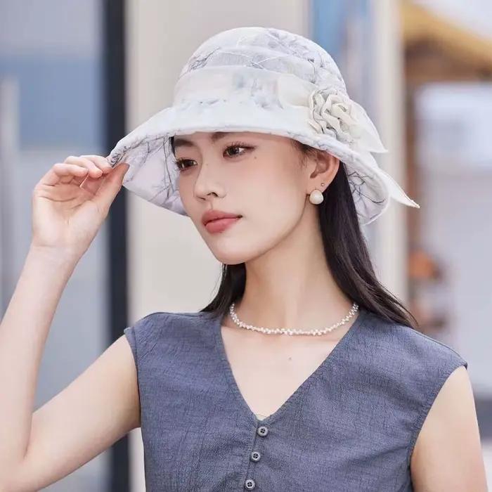 Chapeau de pêcheur pliable à motif floral