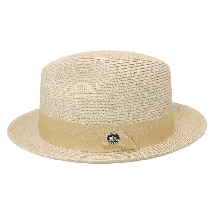 Chapeau de soleil en paille tressé à bord roulé