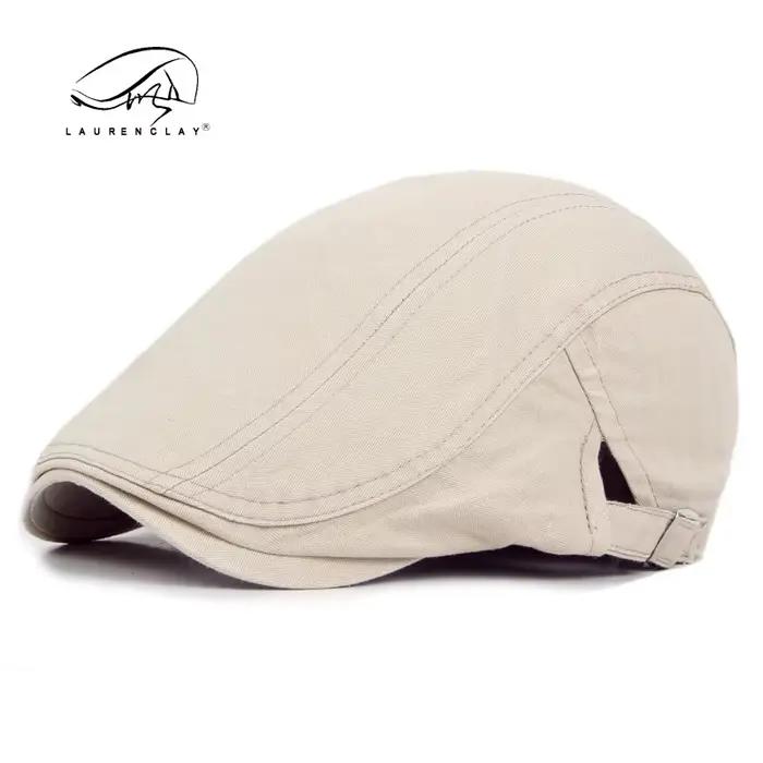 Xxl coton chapeau Style britannique hommes couleur unie langue de canard avant casquette femmes peintre béret printemps été en plein air mode M547