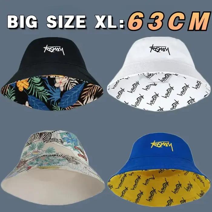 Grande tête XL63cm lettre impression seau chapeaux hommes femmes