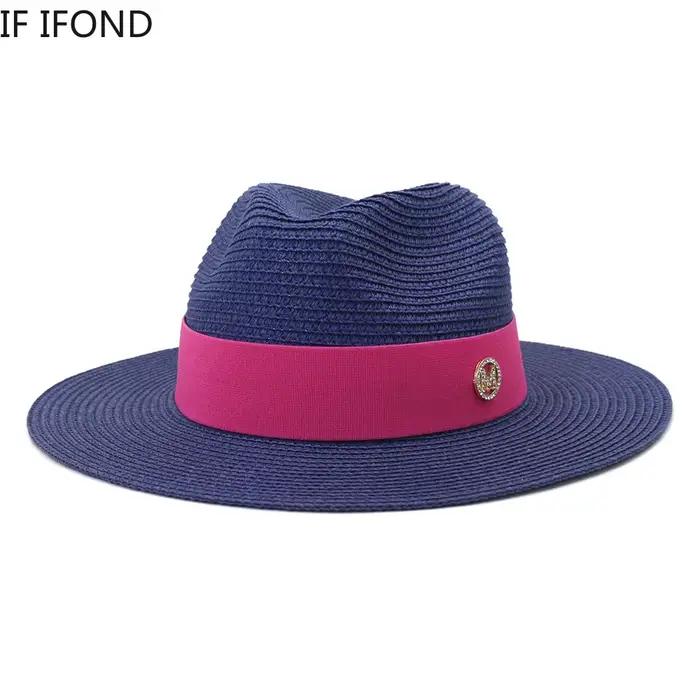 Chapeau de plage en paille de luxe pour femmes