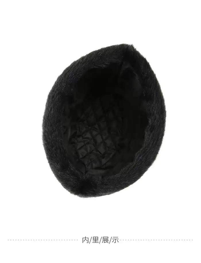 Czapka zimowa casquette d'hiver russe épaissie vieux chapeau pour hommes Imitation vison cheveux papa