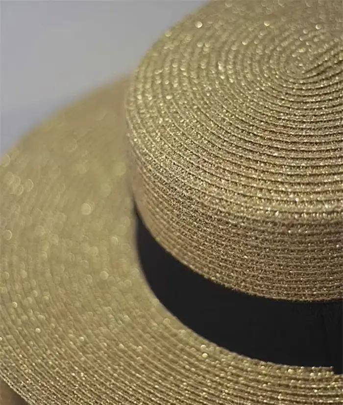 Chapeau Panama d'été en fil d'or – Casquette de jazz légère en mélange de laine