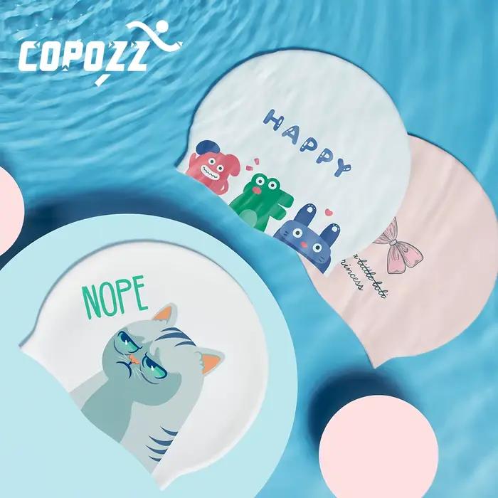 COPOZZ Sports nautiques femmes hommes bonnet de bain oreille protéger cheveux longs grand chapeau de piscine