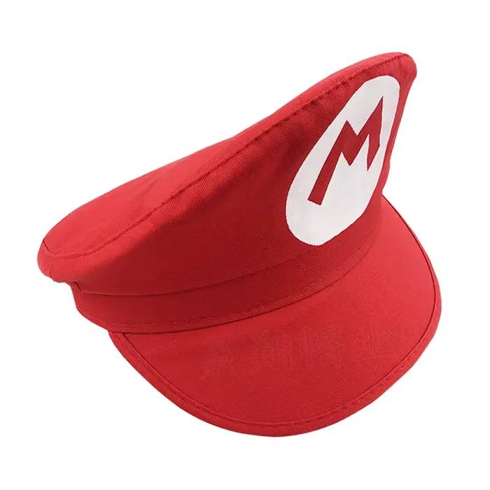 Chapeau de cosplay d'Halloween avec moustache pour enfants et adultes, chapeau de baseball uni sexe, polyester tricoté, blanc rouge noir vert pour fêtes costumées anime cosplay