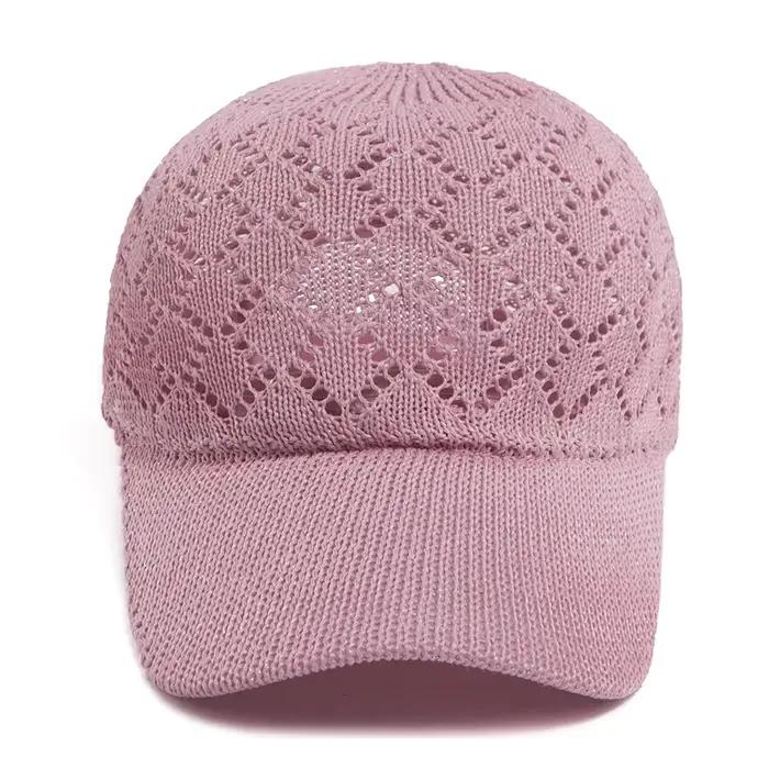 Casquette de baseball en maille ajourée unisexe pour femmes style vintage décontracté visière pare-soleil activités plein air été printemps