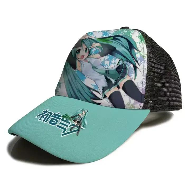 Casquette de baseball Hatsune Miku, dessin animé mignon, polyvalente, girly, au design esthétique, portable, confortable, respirante, chapeau de soleil pour l'extérieur