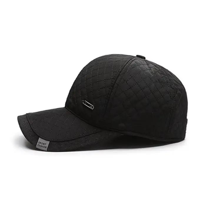 Chapeau brodé matelassé uni pour hommes, casquette de baseball hiver, décontracté, polyester, confortable, résistant aux intempéries