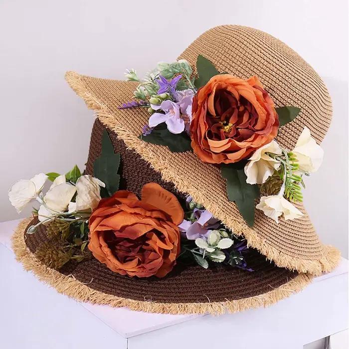 Chapeau de paille à large bord pour femmes