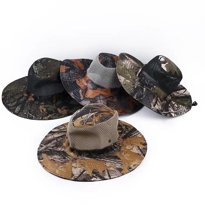 Chapeau de pêcheur en maille anti-UV protection solaire large bord pliable pour hommes activités de plein air escalade chasse pêche camping randonnée voyage
