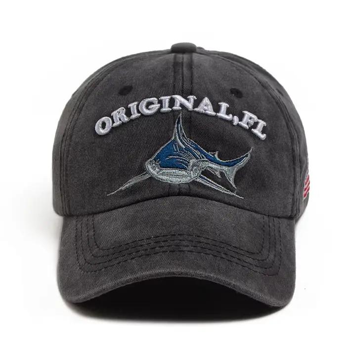 Casquette de baseball unisexe à motif requin drapeau national