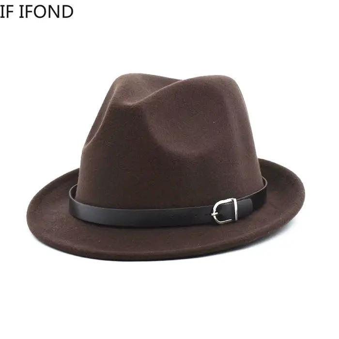 Chapeau Fedoras en feutre classique européen pour hommes et femmes