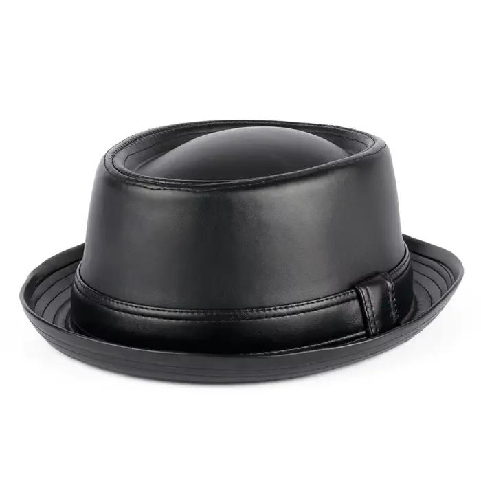 Chapeau melon en cuir de lapin pour hommes et femmes