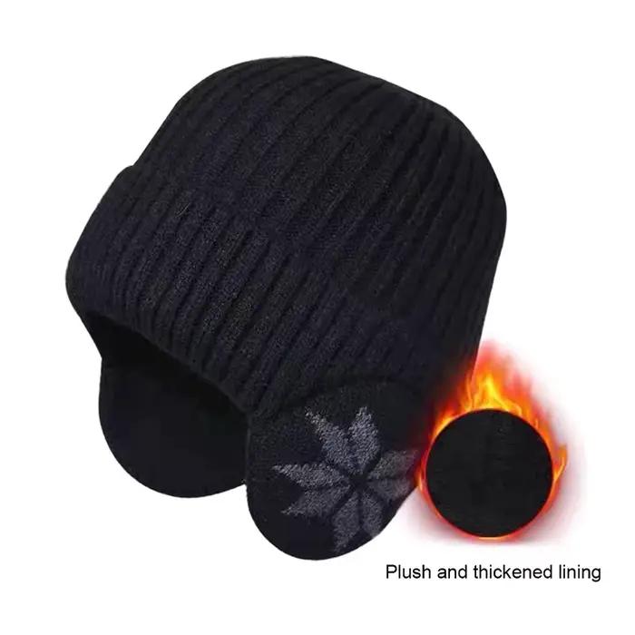 Bonnet doublé de fourrure unisexe avec oreillette