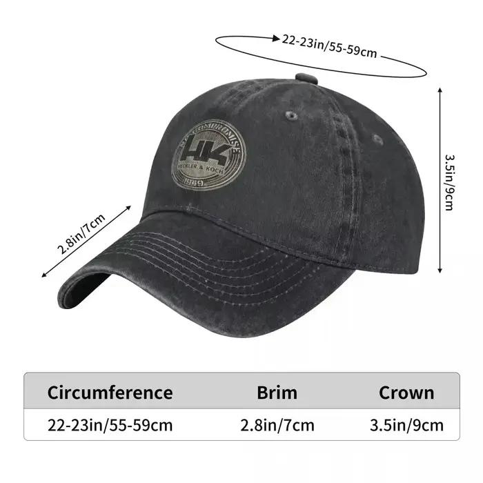Heckler Koch HK hommes femmes casquette de Baseball en détresse Denim lavé chapeaux