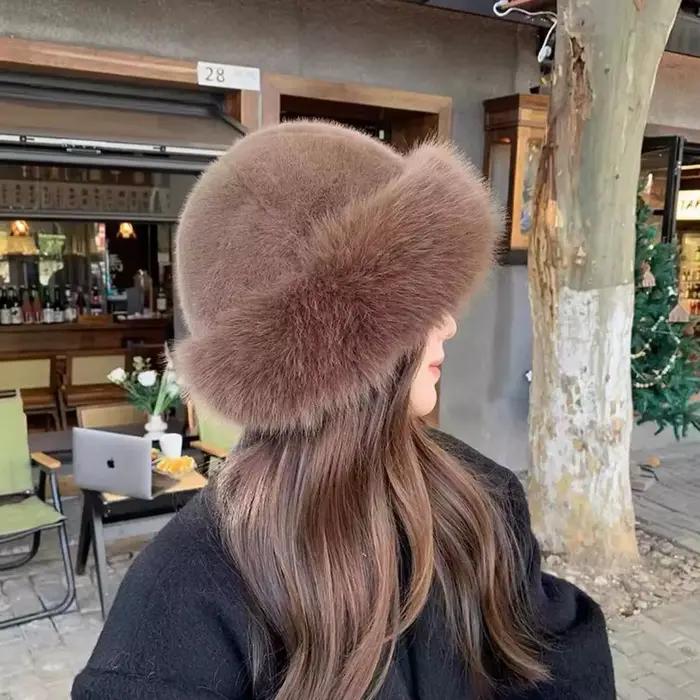 Chapeau de mode coréenne pour femmes hiver épais chaud Imitation fourrure