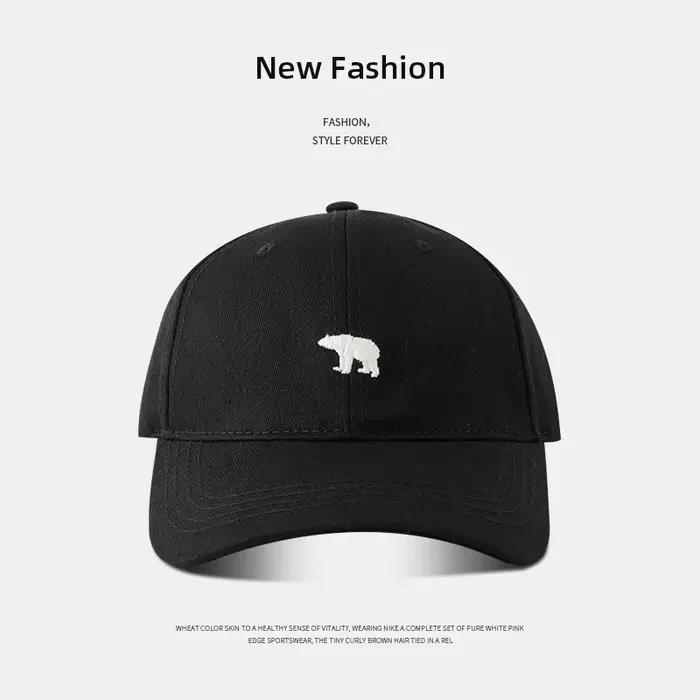Casquette de baseball brodée ours élégant protection solaire respirant réglable idéal chapeau décontracté hommes femmes