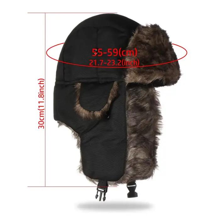 Homme hiver trappeur aviateur trooper oreillette chaud russe imperméable Ski chapeau Bomber casquette