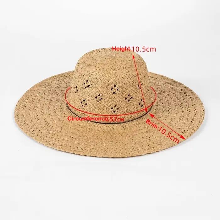 Chapeau de paille tricoté à la main avec un design ajouré pour les parents et les enfants – un incontournable pour les familles pour la protection solaire