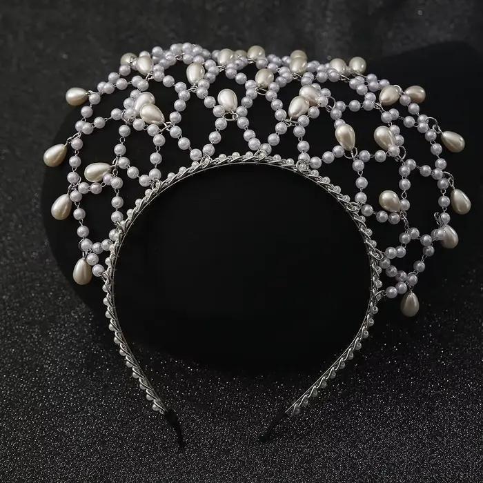 Grand chapeau au Crochet perlé transparent fait à la main