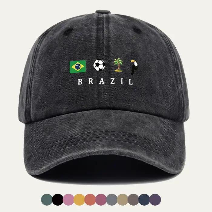 Casquette de baseball imprimée sur le thème du Brésil