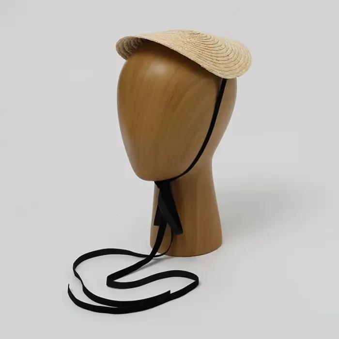 Chapeau de soleil en paille tressée personnalisé avec sangle unique pour femme