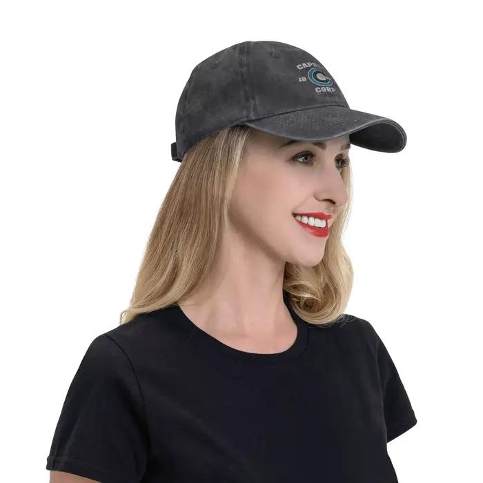 Casquette Capsule Corp en coton avec motifs animés unisexe style vintage pour homme femme été extérieur sport décontracté quatre saisons