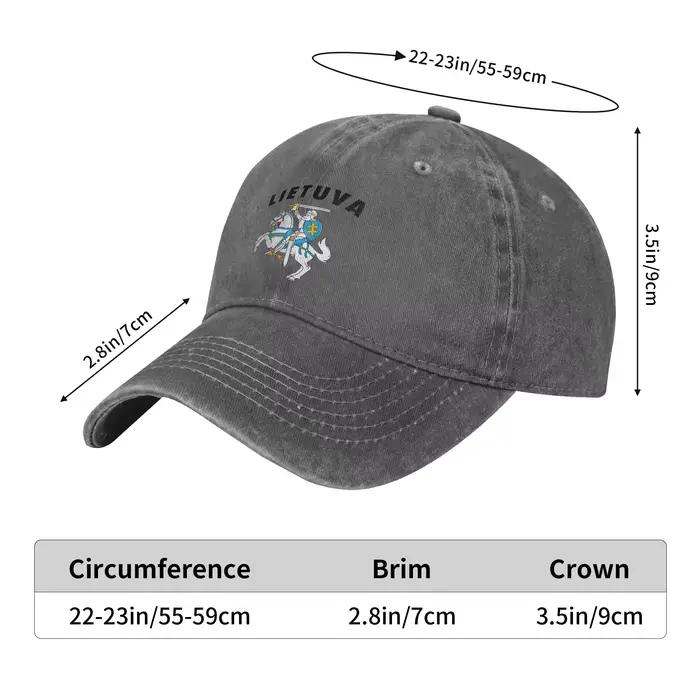 Casquette en denim lituanienne avec armoiries unisexe pour homme et femme pour extérieur tout au long de l'année polyvalente et confortable