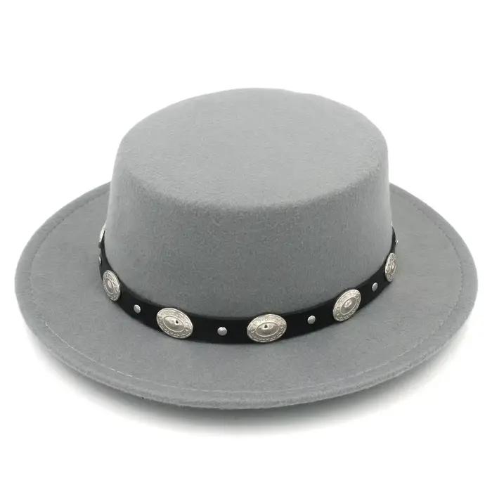 Chapeau Fedora à la mode casquette de tarte de porc chapeaux à dessus plat