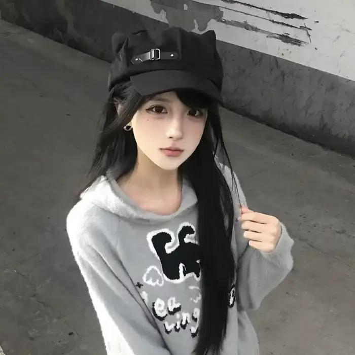 Béret gothique Lolita avec oreilles de chat pour femmes