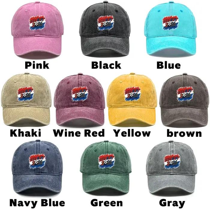 Casquette de baseball effet vieilli avec drapeau du Paraguay imprimé
