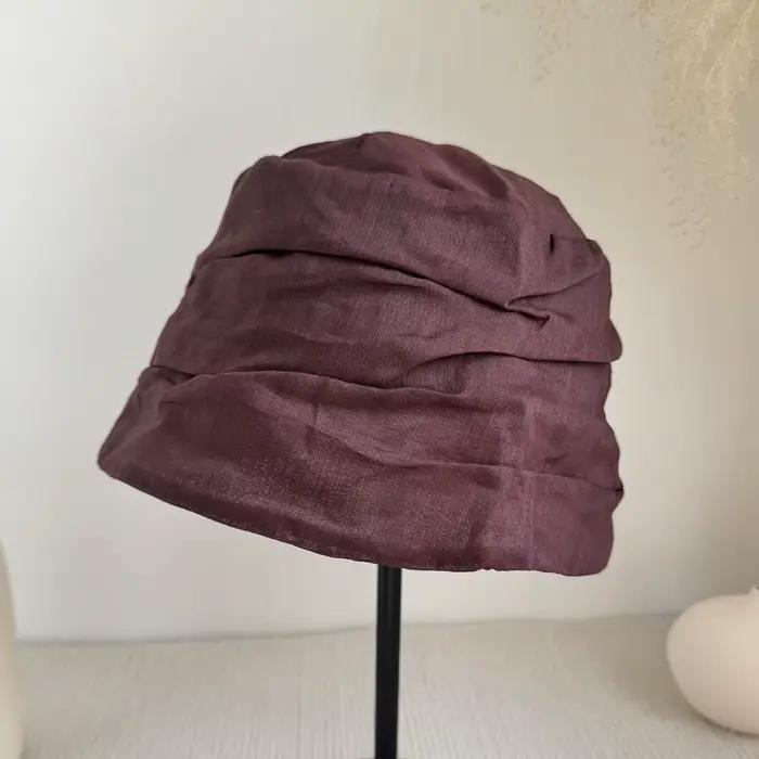 Chapeau Bob 100% Ramie Japonais Vintage Froissé pour Femme