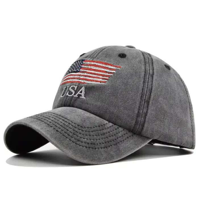 Casquette de Baseball brodée drapeau américain Vintage