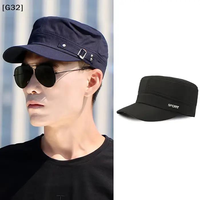 Casquette à visière plate en coton de couleur pure pour hommes et femmes