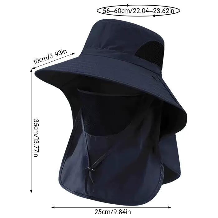 Chapeau de pêche en polyester avec protection solaire UV large bord pour homme et femme occasions plage randonnée voyage