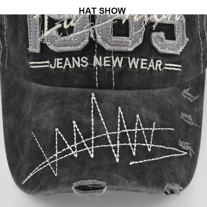 Casquette de baseball vintage style 'Dad Hat' avec broderie lettre 1985
