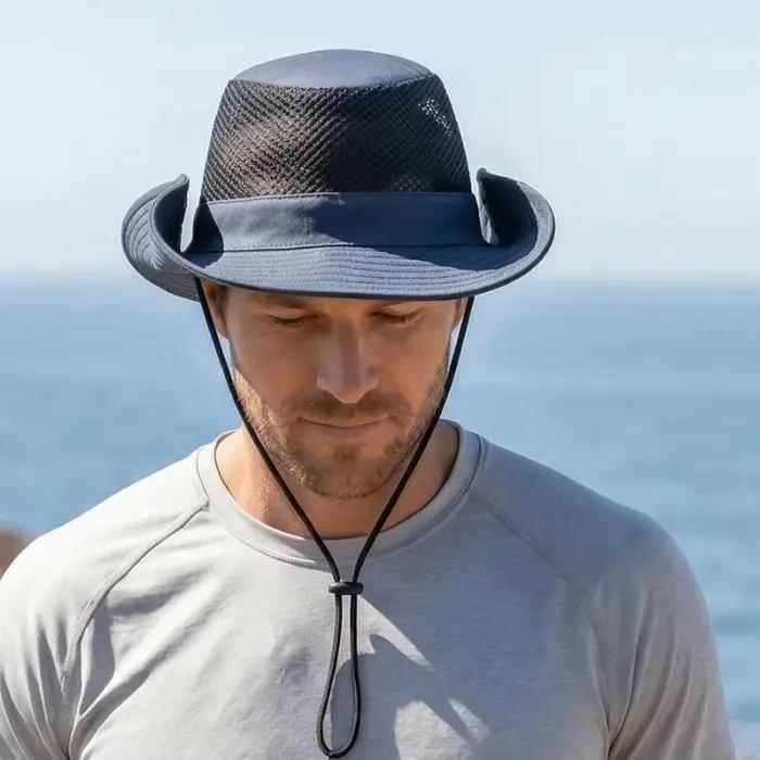 Chapeau de pêche à large bord en maille