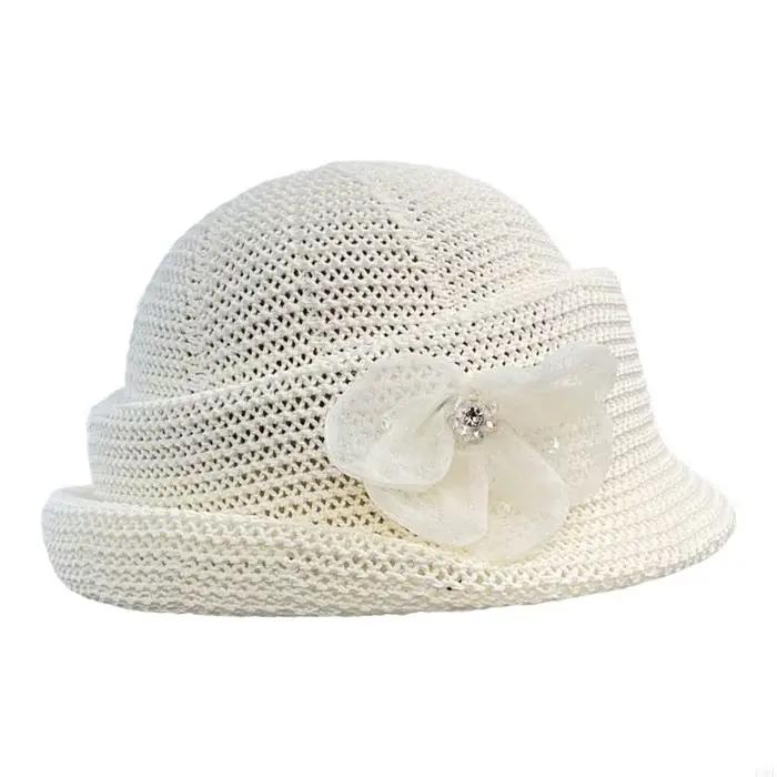Chapeau seau respirant pour femmes avec Accent fleur