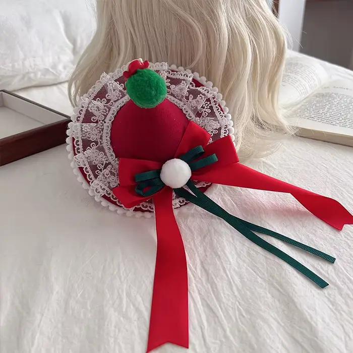 Épingles à cheveux en polyester style lolita avec motifs floraux et large bord pour femmes occassions spéciales