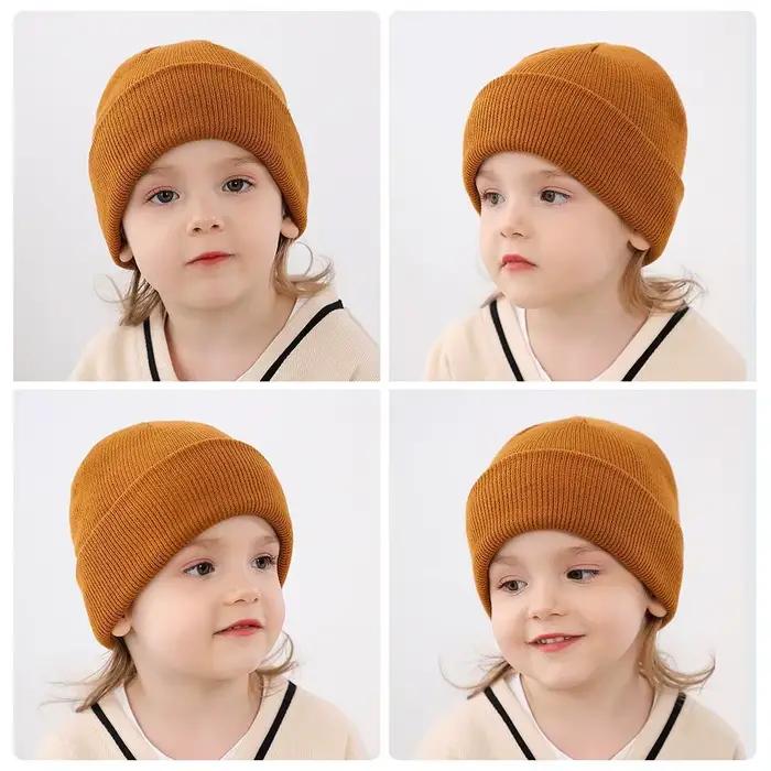 Bonnet d'hiver chaud en tricot doux pour enfants