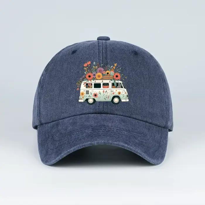 Casquette de baseball vintage à imprimé floral réglable pour femmes et hommes occassions décontractées voyage
