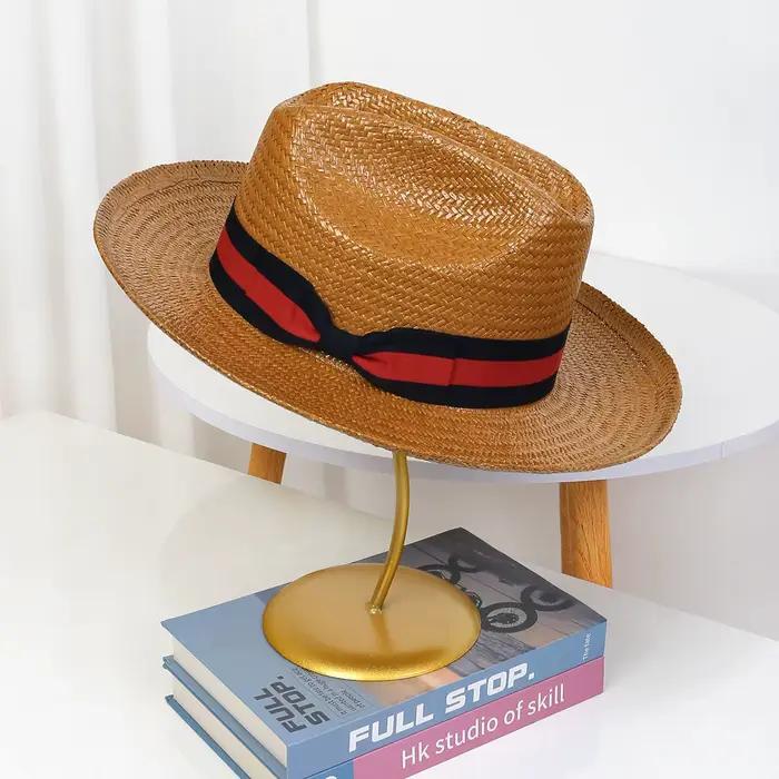 Chapeau de paille UETEEY pour hommes, chapeau de soleil solaire à large bord, style sport, multifonction, protection UV, adapté aux hommes pour printemps et été, plage, pêche, pique-nique