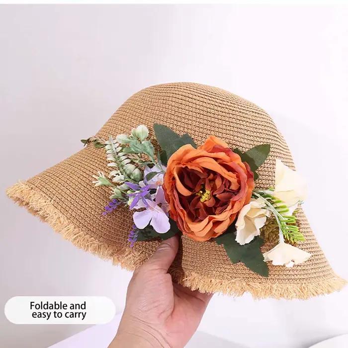 Chapeau de paille à large bord pour femmes