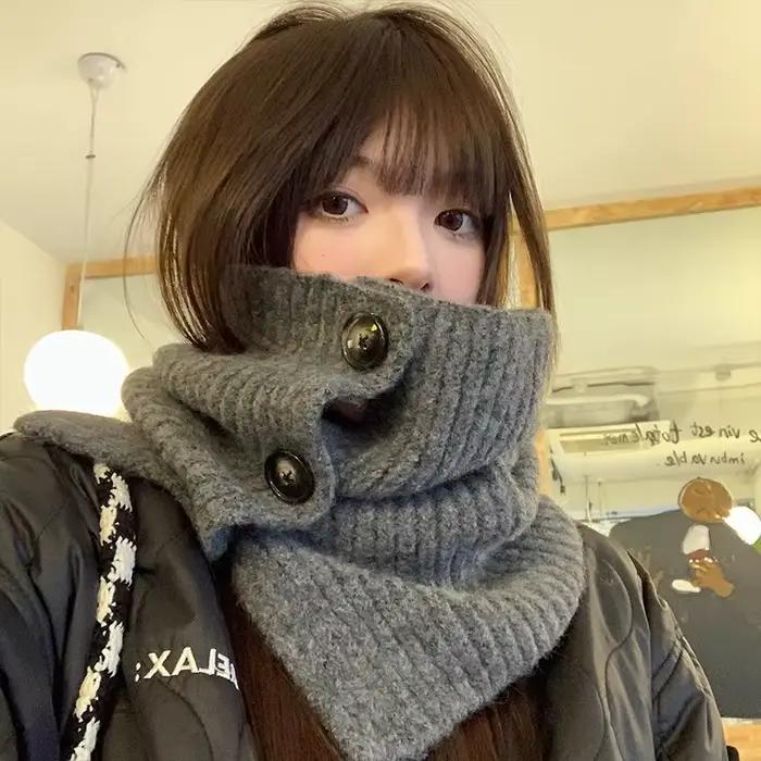 Kawai Cool filles Style coréen automne hiver femmes chaud confortable chapeau mode écharpe une tricoté oreille-protection laine chapeaux